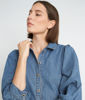 Picture of NELLY SHORT FADED DENIM POLO SHIRT DRESS